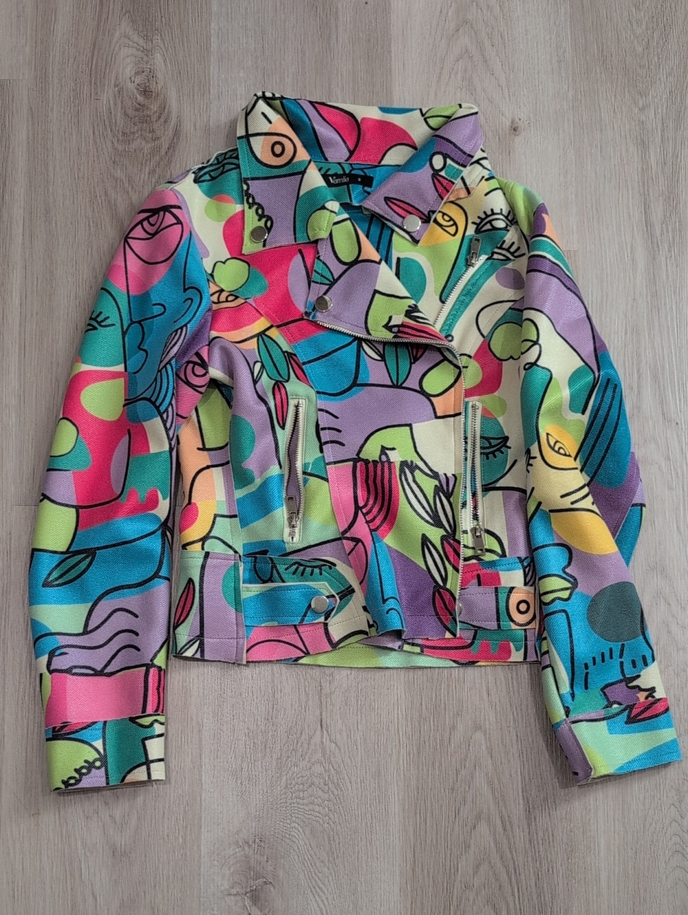 Kids Colorful Abstract Moto Jacket by Unbranded